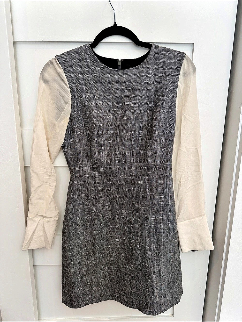 Gray & White Long Sleeve Mini Dress Like New